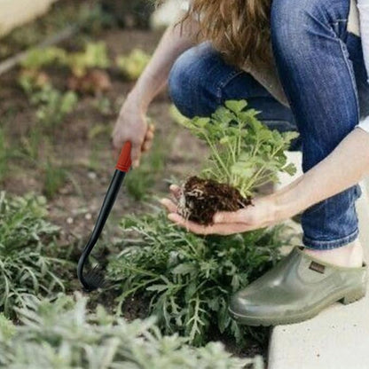 Weed Puller, Manual Weed Remover Tool with Rubber Handle, 6-Tine Forged Manganese Steel Weed Puller Tool Weeder for Yard Farm Garden