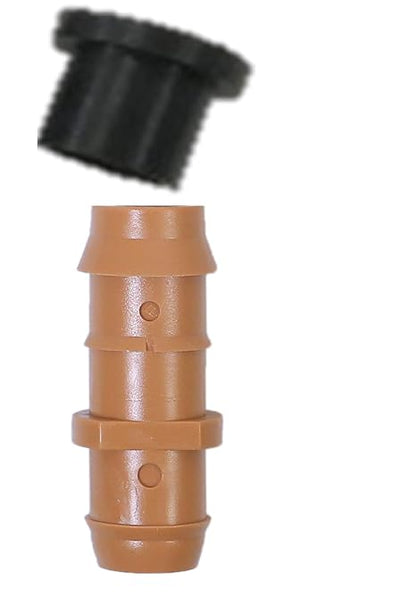 APT 1/2 Inch Drip Irrigation Fittings. 27 Count Full Irrigation System Connectors. Set of Faucet Adapter, Elbow, Transfer, Tee, End Plug, Cross and Gourmet. Also fits 17 MM Hose.