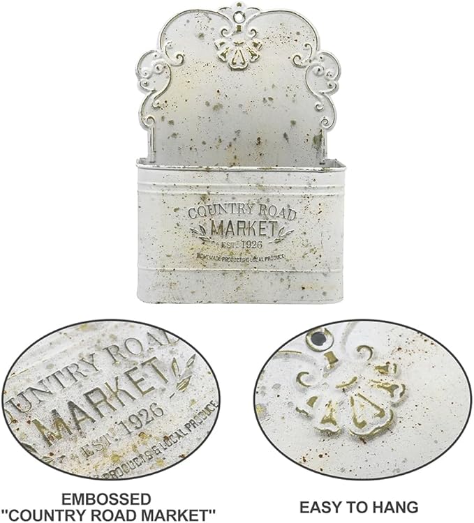 All Chic Metal Wall Planter Wall Mount Planter Wall Haning Planter Outdoor Metal Wall Planter Wall Vases for Flowers Shabby Chic Wall Decor for Rustic Farmhouse