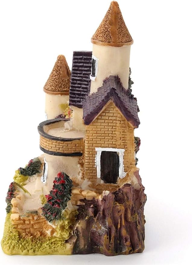 4PCS Miniature House Fairy Gardening Micro Landscape Village Stone House Bonsai Terrarium Crafts Ornaments Accessories Home Decoration Resin