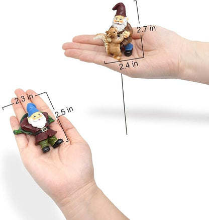 Garden Miniature Gnomes Set of 5PCS,Happy Life Gift for Outdoor Fairy Garden Yard Lawn Décor