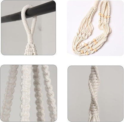 Hanging Planters with Macrame Plant Hangers for Indoor Outdoor Plants,3 Set Hanging Baskets Flower Pots Holders 35‘’/27‘’/21‘’,Self-Watering Pots 7‘’/6‘’/5.5‘’,Boho Home Decor (Green)