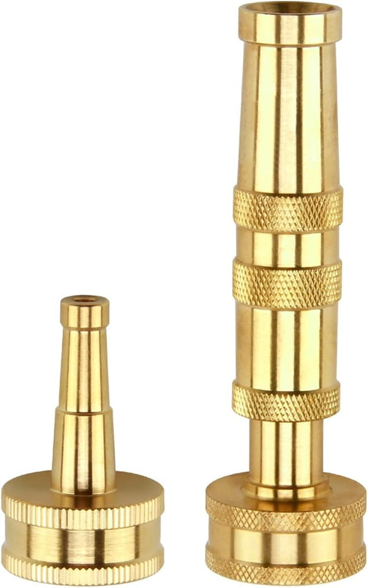 Water Hose Sprayer Nozzle, Solid Brass Jet Sweeper Nozzles with Adjustable Twist, High Pressure Hose Nozzle Garden Hose Nozzle for Garden