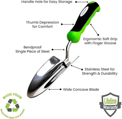 Garden Guru Super Strong Garden Trowel Hand Shovel - Stainless Steel - Rust Resistant - Ergonomic Grip - Perfect Tool for Gardening, Weeding, Transplanting and Digging in Garden Beds (4 Pack)