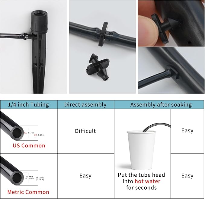 PineHaven 30 Pcs Adjustable Drip Irrigation Emitters,0-20 GPH Micro Sprinkler Head with Stakes,Sprinklers Heads 360 Degree Full Circle Water Flow for Garden,Lawn,Flower Beds Fits 1/4" Tubing ﻿