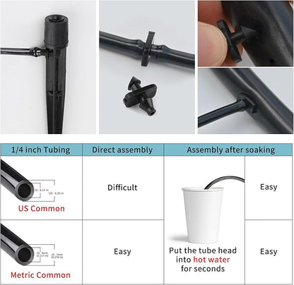 PineHaven 30 Pcs Adjustable Drip Irrigation Emitters,0-20 GPH Micro Sprinkler Head with Stakes,Sprinklers Heads 360 Degree Full Circle Water Flow for Garden,Lawn,Flower Beds Fits 1/4" Tubing ﻿