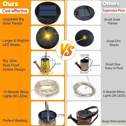 Solar Watering Can Lights,Christmas Large Retro Metal Hanging Solar Lights Outdoor Waterproof, Birthday Gifts for Women Mom Grandma Garden Decor Yard Light LED Decoration Outside for Porch Lawn Patio