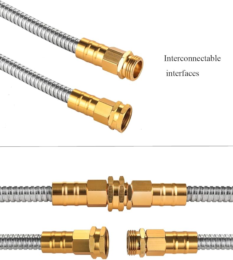 Expandable Metal Garden Hose 75 FT - 304 Stainless Steel Water Hose 75 FT - Heavy Duty non Kinking Flexible Garden Hose, no Bite