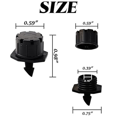 GXXMEI 150PCS Adjustable Drip Irrigation Emitters, 1/4Inch Adjustable Micro Drip Irrigation System Watering Sprinklers Anti-Clogging Emitter Dripper Black Garden Supplies