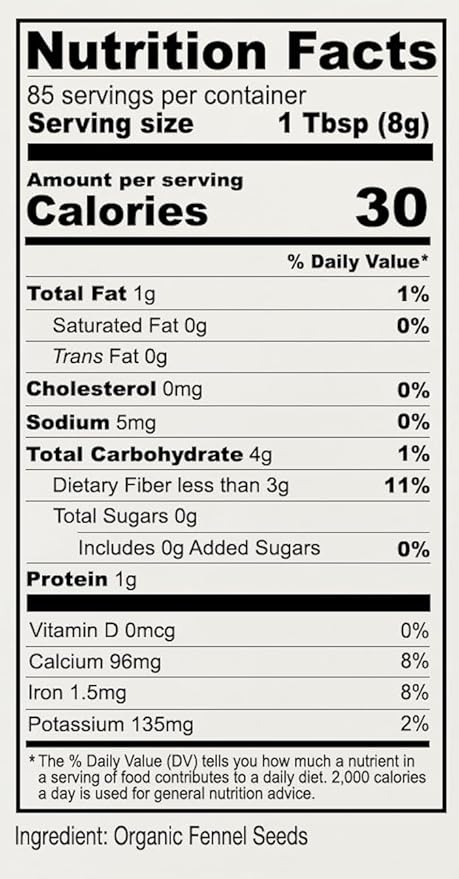 Anthony's Organic Fennel Seeds, 1.5 lb, Whole Seeds, Non-Irradiated, Gluten-Free, Non-GMO