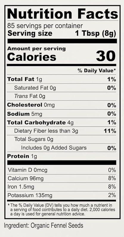 Anthony's Organic Fennel Seeds, 1.5 lb, Whole Seeds, Non-Irradiated, Gluten-Free, Non-GMO