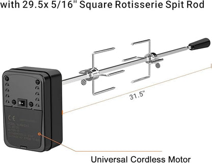 only fire Santa-maria Style Grill Rotisserie System Adjustable Cooking Grate Attachment for Weber 22 inch Kettle Grills - Global Patent