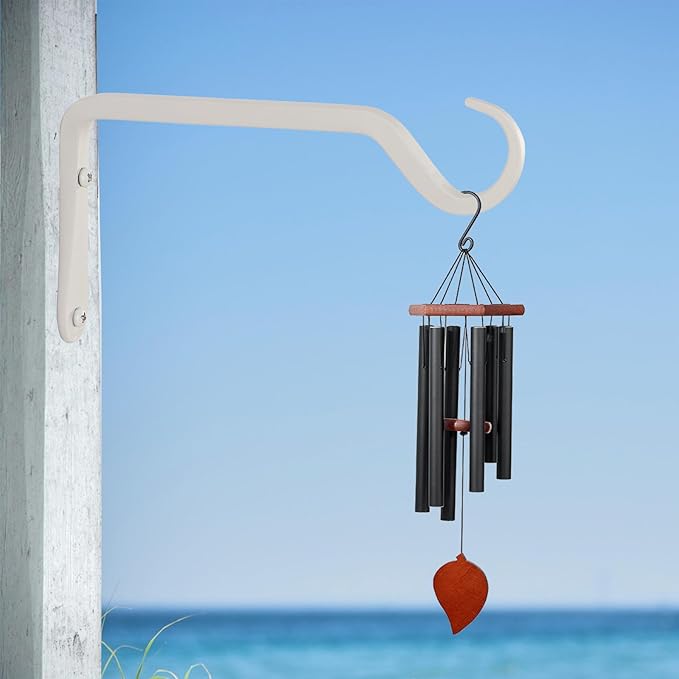 8" Plant Hangers 2-Pack - Heavy Duty Rust-Resistant Steel Hooks for Bird Feeders, Indoor/Outdoor Plants & Wall Decor, White