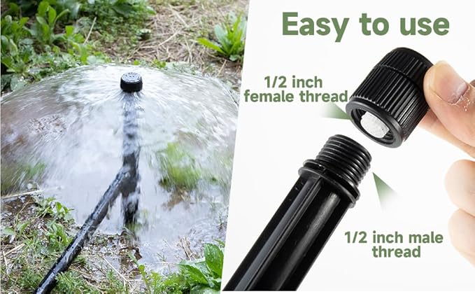 10 Pack Sprinkler Bubbler Heads Adjustable Water Flow Mushroom Irrigation Bubbler Head for 1/2 inch Male Thread,Drip Irrigation Spray Emitters Heads for Tree,Shrubs,Garden Watering System