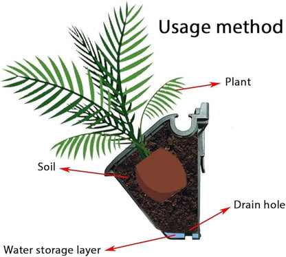 Self-Watering Wall Mounted Planter Set, Indoor and Outdoor Vertical Planter, Stackable Wall Mounted, for Balcony Decoration (Blackish Green 8 Pack)