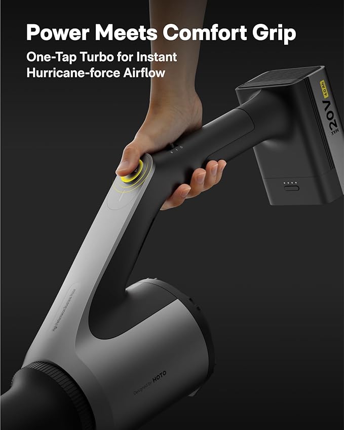 HOTO Cordless Leaf Blower, MAX 720CFM 120MPH, Electric Lightweight Leaf Blower with Battery, USB-C Fast Charging, Handheld Mini Blower for Lawn Care, Snow, Yard, Leaves, Dust