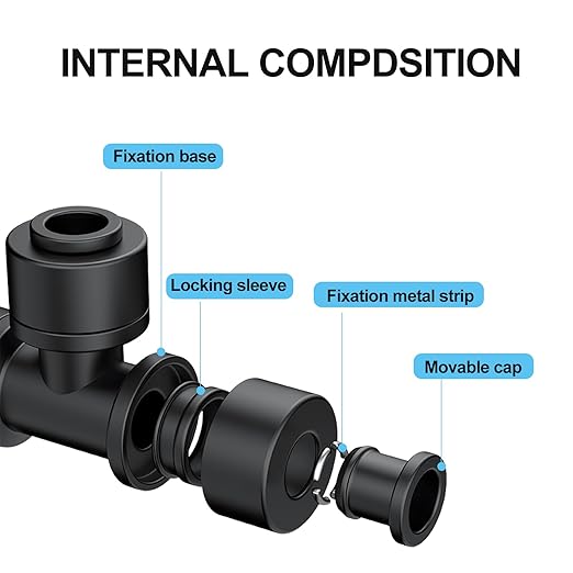 40 Pack 1/4 Inch Drip Tubing Irrigation Fittings Kit Set for 1/4" Drip Line with Push-to-Fit Connectors Includes 10 Tee 10 Coupling 10 Elbow 10 End Cap