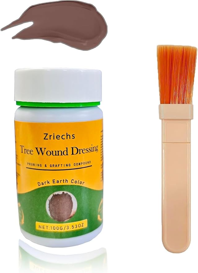 Tree Wound Pruning Sealer,Tree Wound Dressing with Brush, Bonsai Cut Paste, Trees Grafting Supplies, Pruning Sealer for Bonsai, Fruit Trees, Roses (1 PCS,100 g)