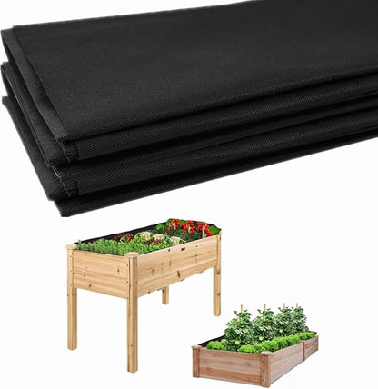 Longzhuo 63" X 114" Raised Garden Bed Liner - Non Woven Fabric for Winter Greenhouse Vegetable Gardening, Cuttable Plant Liner with Soil Containment & Water Drainage for Flower Pots