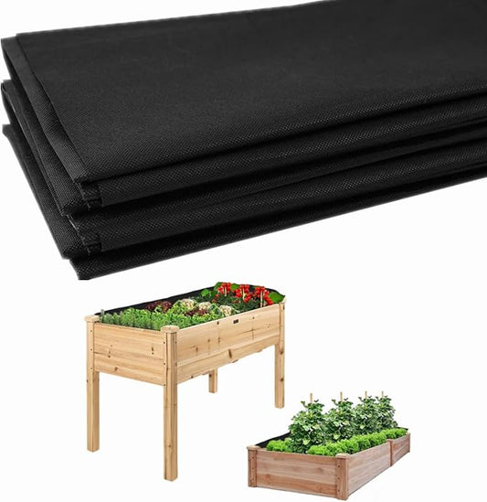 Longzhuo 63" X 114" Raised Garden Bed Liner - Non Woven Fabric for Winter Greenhouse Vegetable Gardening, Cuttable Plant Liner with Soil Containment & Water Drainage for Flower Pots