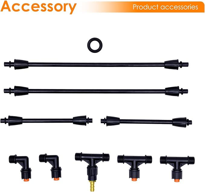 Sprayer Boom Wand with 3 Flow Rate Nozzles -Wide-Coverage Agricultural & Lawn Spray Attachment for Tractors/UTVs