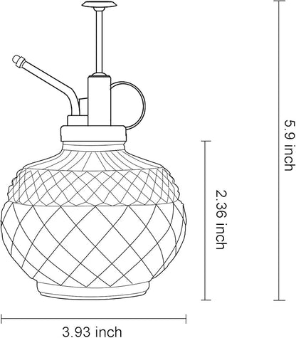 OFFIDIX Glass Plant Mister, 300ML Vintage Spray Bottle Plant Spritzer with Top Pump Fine Mist,Small Decorative Watering Can for Indoor Outdoor Succulent and Other Live Plants (Light Blue)