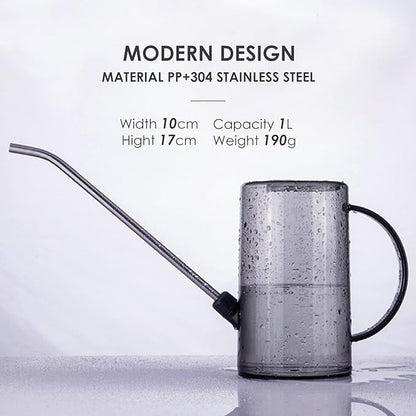 Watering Can Indoor, Small Watering Cans for House Plants, Succulents and Flowers, Long Spout, 1 Liter, with Bonus Plant Mister Spray Bottle