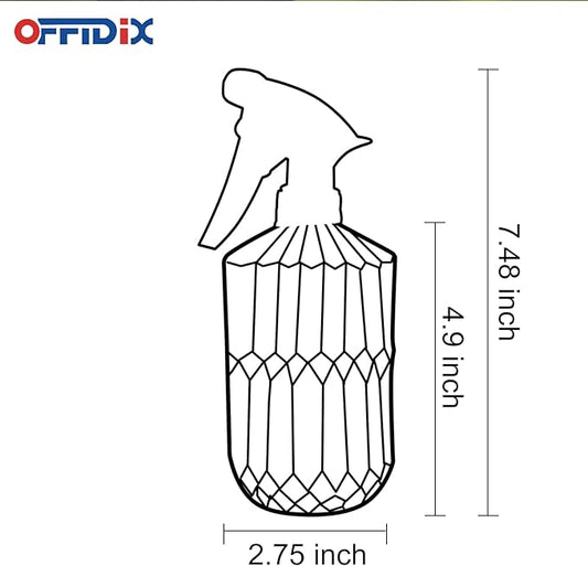 OFFIDIX Glass Spray Bottle,Plant Mister,Pressure Watering Can,Water Spray Bottle with Adjustable Nozzle,0.43L/15.17oz Handheld Spray Bottles for Outdoor Indoor Garden,Cleaning Solutions