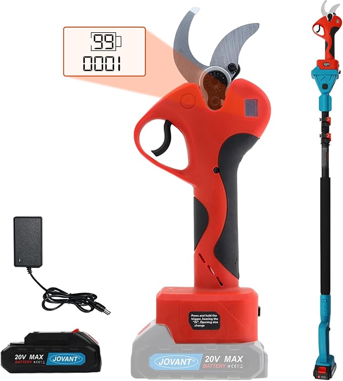 Pole Electric Pruning Shears with Portable Bag.Pole 1.6Inch Electric Pruner for Tree Trimming Pole Tree Trimmer with 1Pcs 2000mAh Batteries(Jovant)