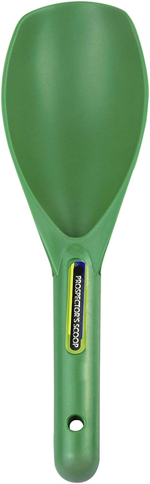 SE Green Prospector's Scoop - 12.5" Heavy-Duty Plastic Tool for Metal Detecting, Gold Panning, Treasure Hunting, and Gardening