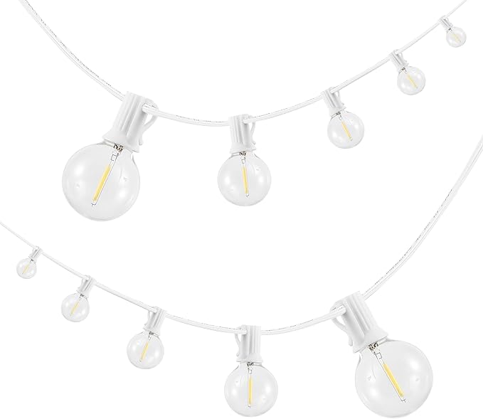 JONATHAN Y JYL8700B 25' Outdoor LED Globe String Lights with 25 G40 Bulbs, UL Listed Waterproof Patio Lights, Connectable Hanging Lights for Backyard, Porch, Cafe, Wedding, Party Decor, White
