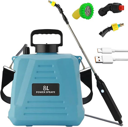 2 Gallon Electric Garden Sprayer, Electric Sprayer with USB Rechargeable Handle, 3 Mist Nozzles, Retractable Wand, Water Pump Sprayers