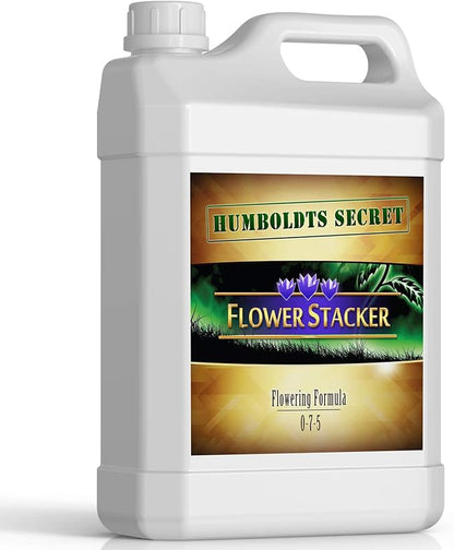 Humboldts Secret Flower Stacker | 0-7-5 Bloom Booster with Vitamin B1 | High Phosphorus Potassium Flowering Nutrients | Potting Soil Hydroponics Coco | Indoor & Outdoor Plants | 32 Ounce