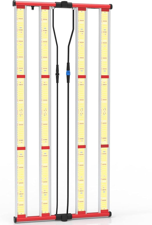 AGLEX 420W Full Spectrum LED Grow Light with UV & IR, 1360 LEDs, Dimmable Daisy Chain, High PPFD Bar Style, 4x5 ft Coverage, Foldable for Indoor Plant Growing, Commercial Seeding Veg Flower - M400