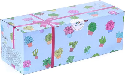 Cute Ceramic Succulent Garden Pots, Planter with Drainage and Attached Saucer, Set of 5 -Plants Not Included (Burner)