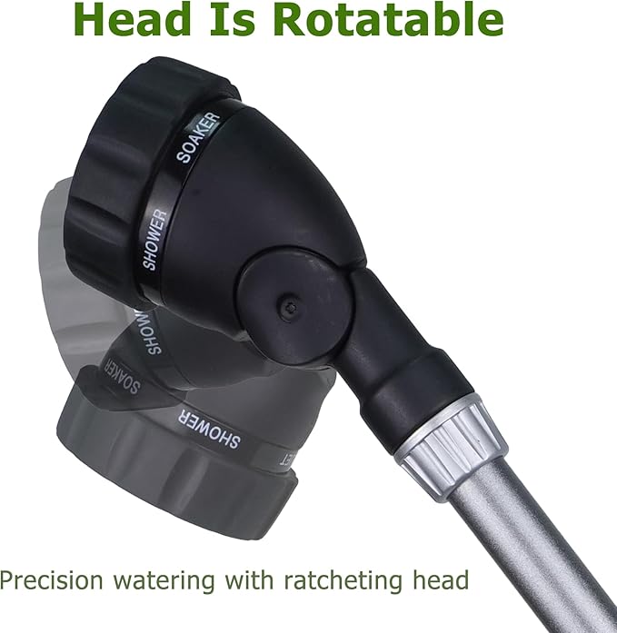Heavy Duty Watering Wand, 22-Inch Long Metal Garden Hose Wand with Adjustable Rotating Head, Hose Nozzle Sprayer with Thumb Control, Perfect for Hanging Baskets,Shrubs and Plants