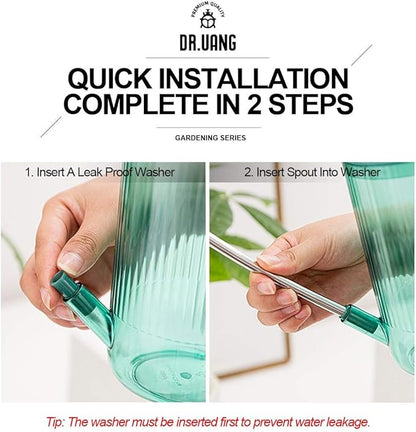 Small Watering Can Indoor Plants with Long Spout (1L, Emerald)