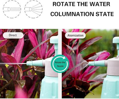 Handheld Garden Pump Sprayer, 0.5Gallon/68oz Garden & Lawn Pressure Spray Bottle with Safety Value & Adjustable Nozzle for Plant Spraying/Home Cleaning/Car Washing 2L Capacity (Turquoise)