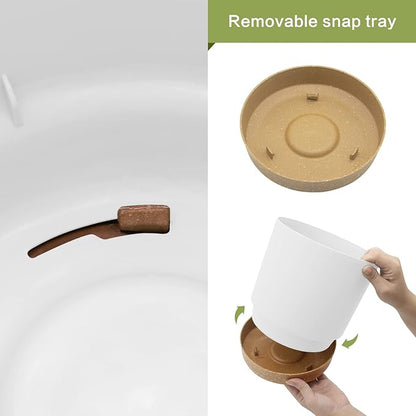 QCQHDU 8 inch Plant Pot, 2 Pack Planters for Indoor Plants with Drainage Holes & Saucer, Outdoor Flower Pots Home Garden Modern Decor