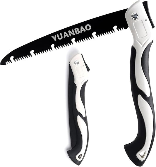 8 Inch Folding Saw, Pruning Hand Saw for Wood Cutting, Garden Pruner with SK5 Curved Blade, Triple- Cut Razor Teeth, Foldable Handsaw for Tree Trimming, Camping, Gardening and Carpentry