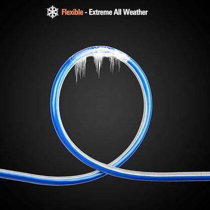 Short Leader Blue Garden Hose 3/4 in. x 10 ft.-Kink Free, Leakproof, Flexible -Heavy Duty Durable Lightweight Water Pipe for Commercial Use, Lawn Care & Equipment Connection - Male to Female Fittings