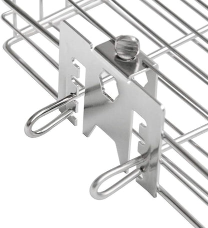 onlyfire 6042 Chrome Plating Steel Flat Grill Rotisserie Basket for Most Grills, Fits 1/2" Hexagon, 3/8" Hexagon, 3/8" Square & 5/16" Square Spit Rods
