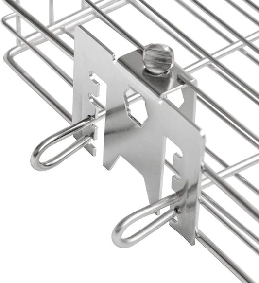 onlyfire 6042 Chrome Plating Steel Flat Grill Rotisserie Basket for Most Grills, Fits 1/2" Hexagon, 3/8" Hexagon, 3/8" Square & 5/16" Square Spit Rods