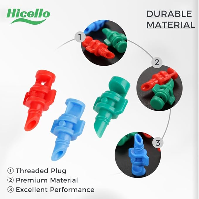 110pcs 90/180/360 Degree Micro Sprinkler Heads Misting Nozzle Irrigation Drippers Garden Lawn Plant Irrigation Water Sprinklers(90°-30pcs, 180°-30pcs, 360°-50pcs, Drip Hole Punch Tool-1pc)