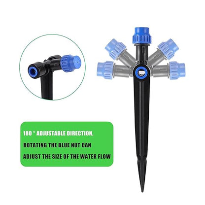 16.4FT Quick-Connect Drip Irrigation Kit, Garden Watering System DIY Automatic Irrigation Equipment Set for Lawn Raised Bed Greenhouse Plant Watering with 1/4'' Tubing, Drip Emitters, Connectors