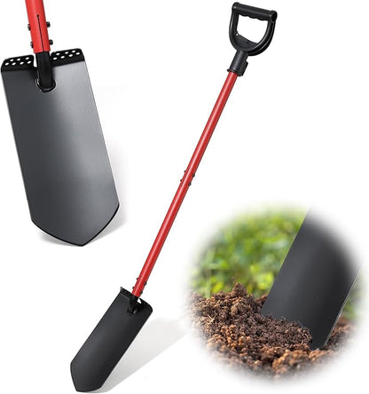 Garden Shovel, Heavy Duty Metal Tool for Digging and Transplanting, 49 Inch Sandblasting Process Design, D Handle, Garden Spade for Snow Shoveling.