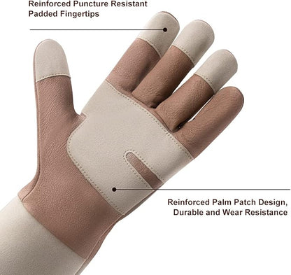 HLDD HANDLANDY Long Gardening Gloves, Leather Thorn Proof Rose Pruning Glove for Men & Women, Great Gift for Gardener