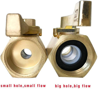 HQMPC Super Heavy Duty 3/4" Brass Shut Off Valve Garden Hose Shut Off Valve Garden Hose Connector