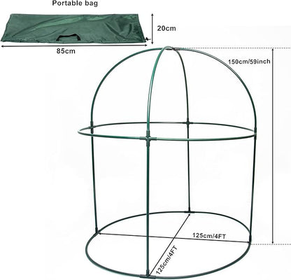 Round 4'x4' Large Plant Mesh Cover 4.9FT Tall Crop Netting Cage Pest Guard Cover for Vegetables Fruits Durable Plant Gardening Net