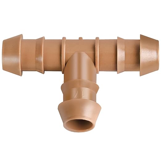 20 Pack 1/2 Inch Drip Irrigation Tee Fittings - 17mm 1/2'' Drip Line Barbed T Connectors for 1/2 Inch Drip Irrigation Tubing (0.600'' ID) Irrigation Attachment Parts for Garden System
